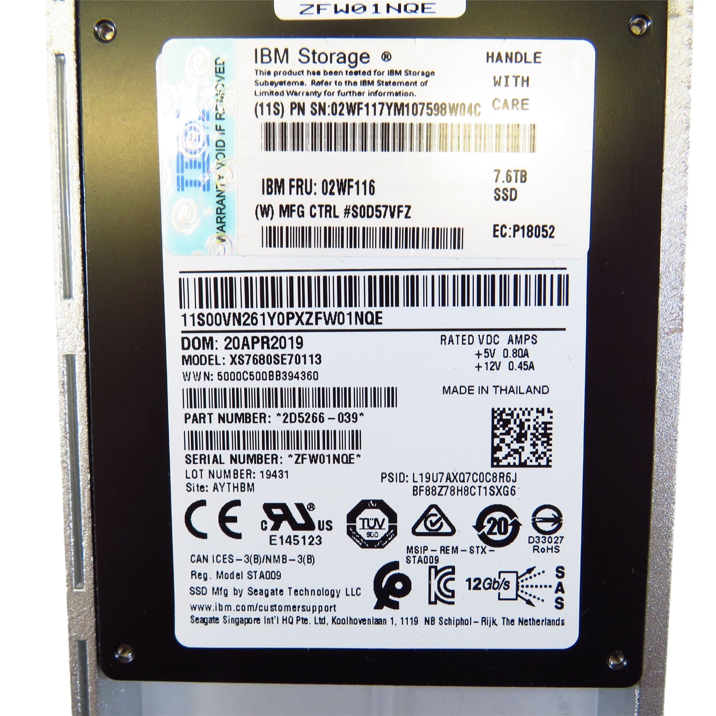 IBM 02WF116 H7G1 7.6TB 2.5" SAS 12Gbps SSD Solid State Drive (Refurbished)