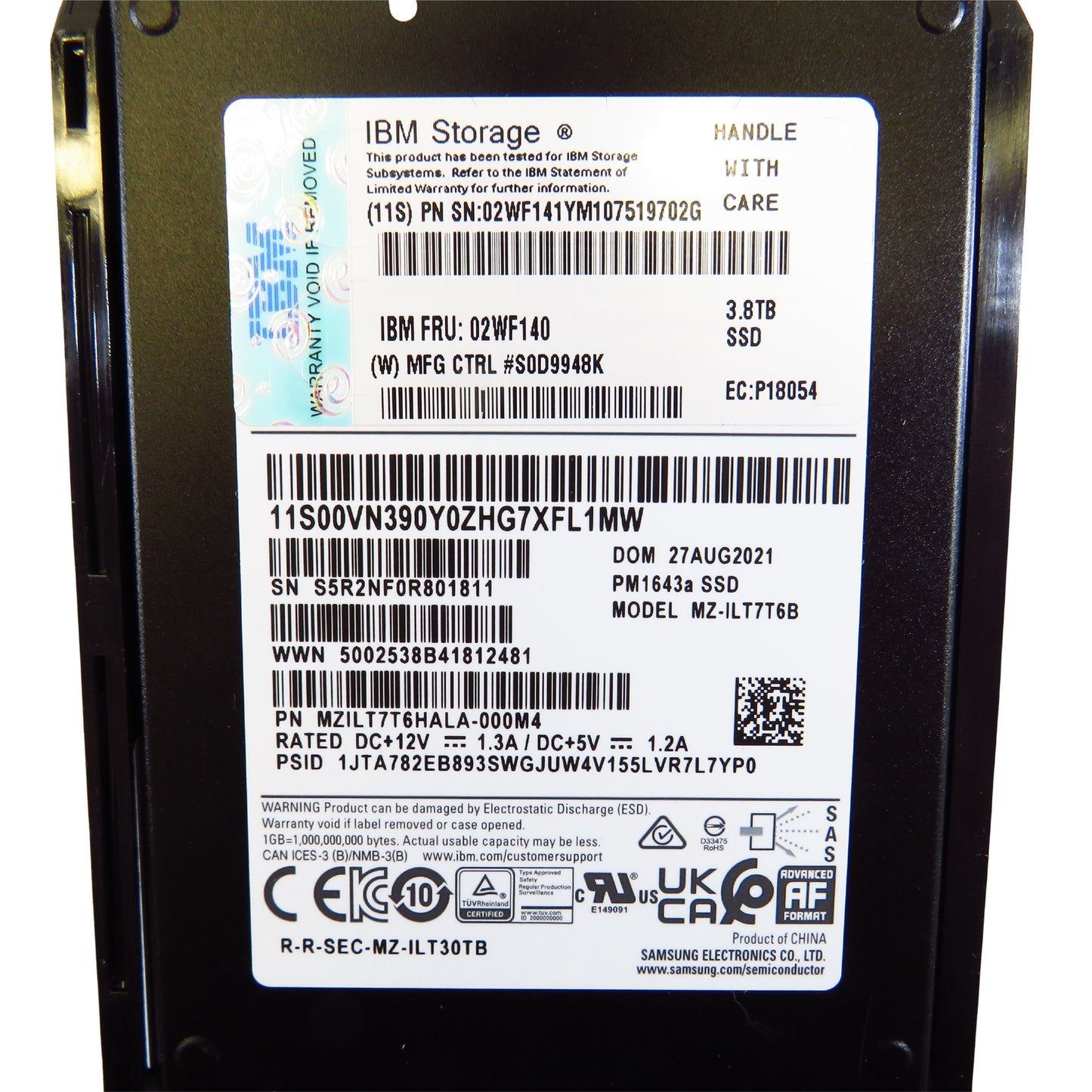 IBM 02WF140 3.84TB 2.5" SAS 12Gbps SSF SSD Solid State Drive (Refurbished)