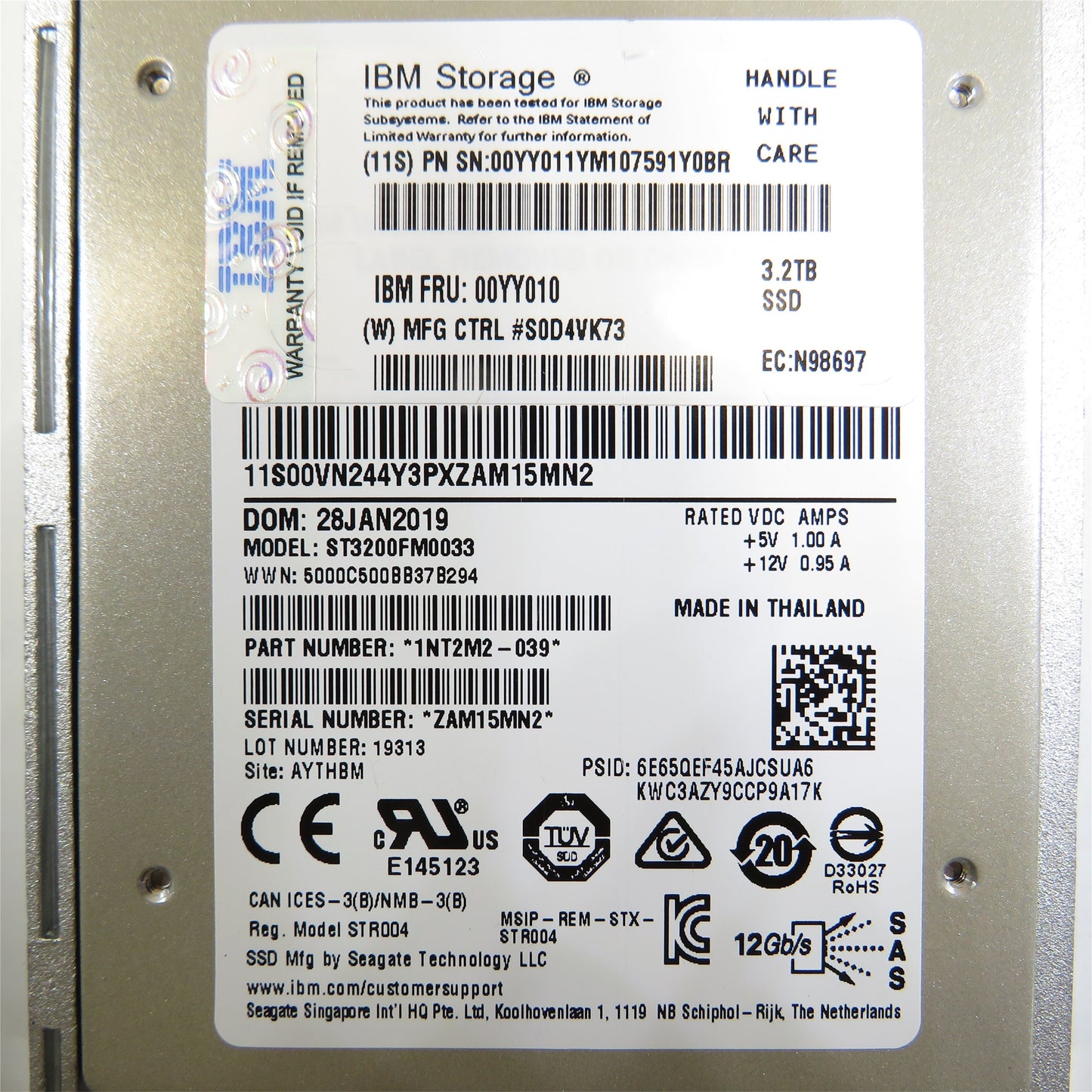 IBM 00YY010 3.2TB 2.5" SAS 12Gbps SFF SSD Solid State Drive (Refurbished)