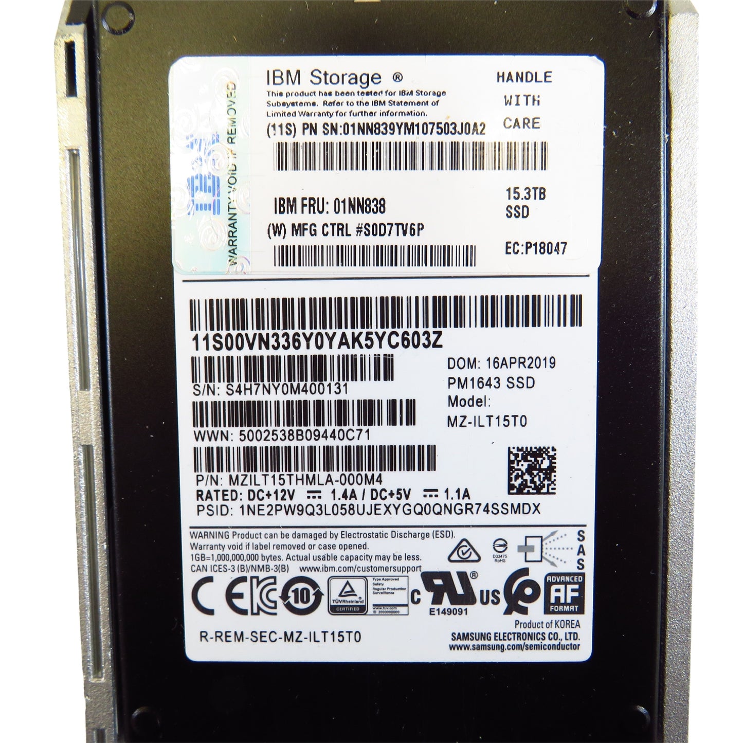 IBM 01NN838 HB53 15.3TB 2.5" SAS 12Gbps SSD Solid State Drive (Refurbished)