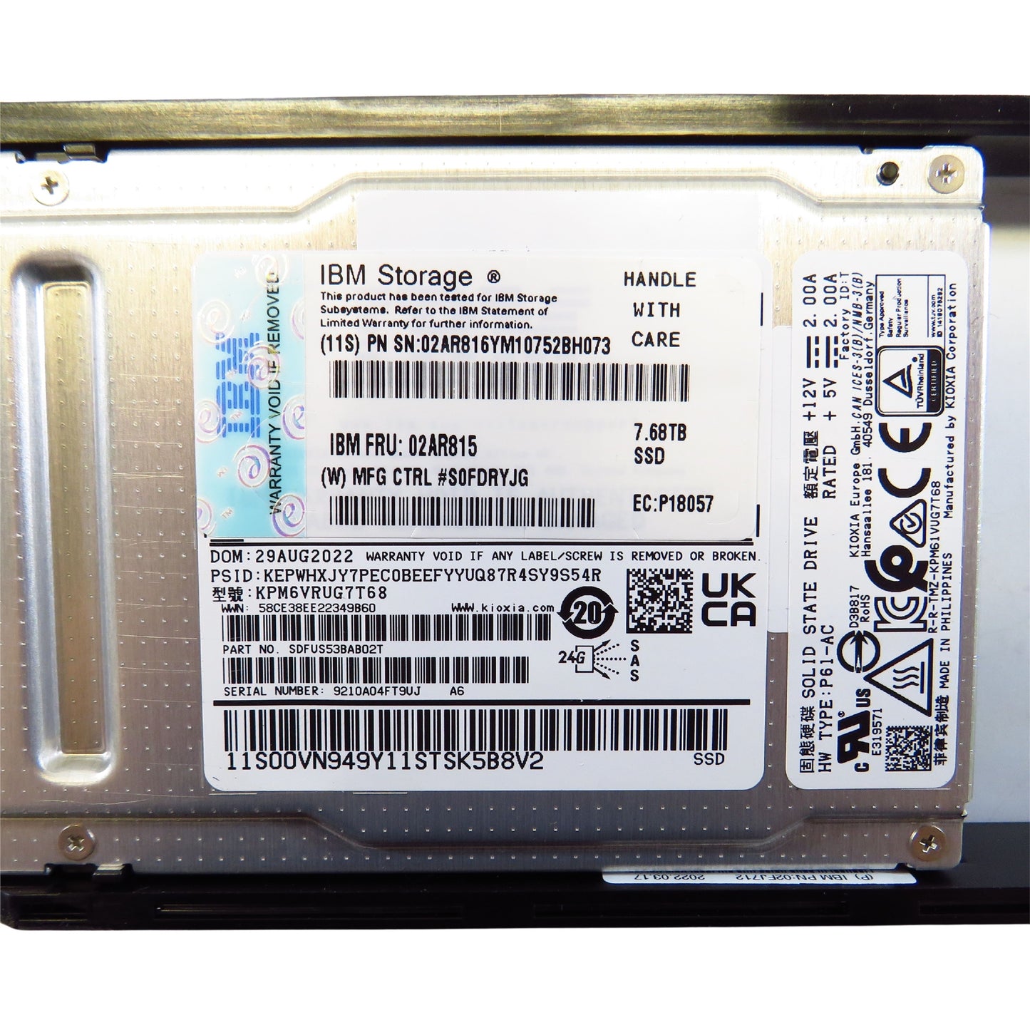 IBM 02AR815 H7G3 7.68TB 2.5" SAS 24Gbps SSD Solid State Drive (Refurbished)