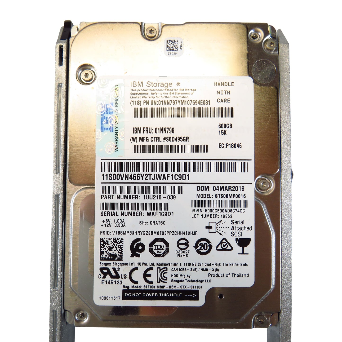 IBM 01NN796 600GB 15K RPM 2.5" SAS 12Gbps SED HDD Hard Drive (Refurbished)