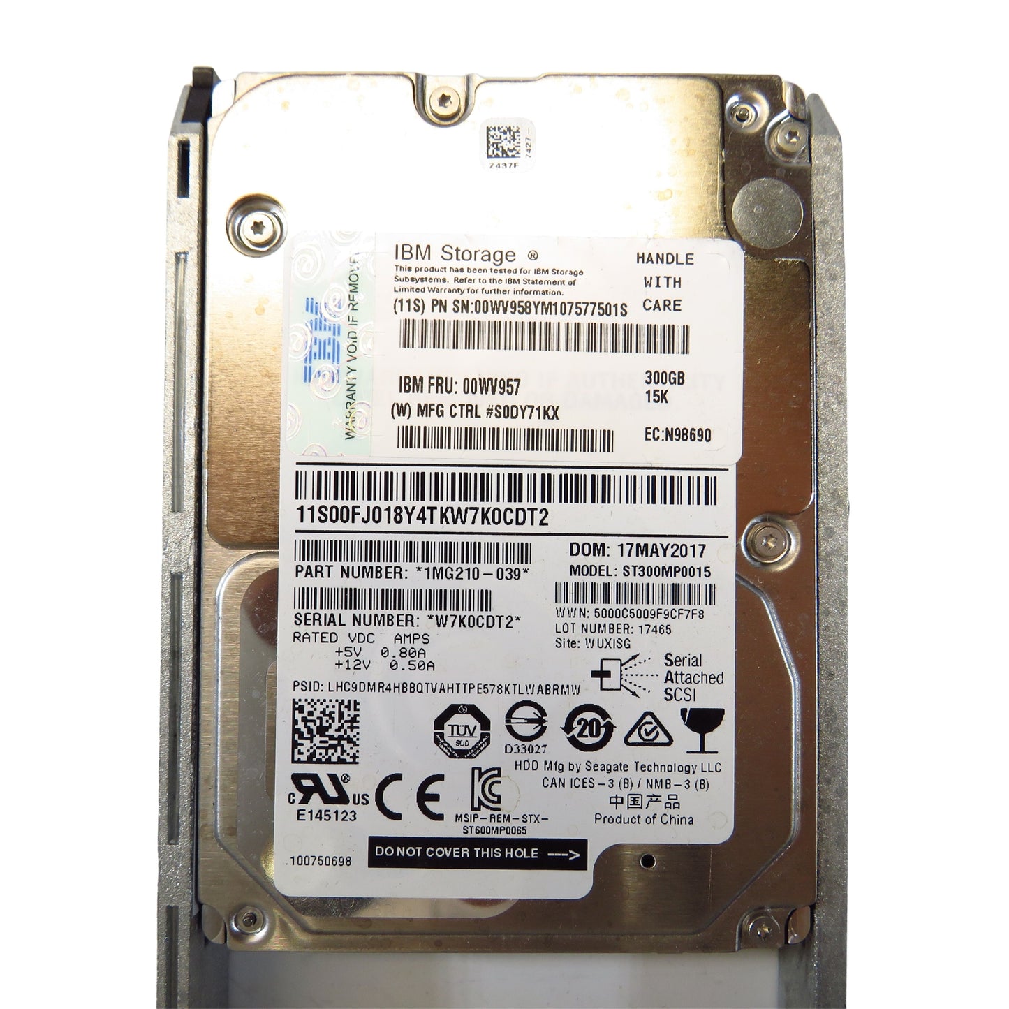 IBM 00WV957 300GB 15K RPM 2.5" SAS 12Gbps SED HDD Hard Drive (Refurbished)