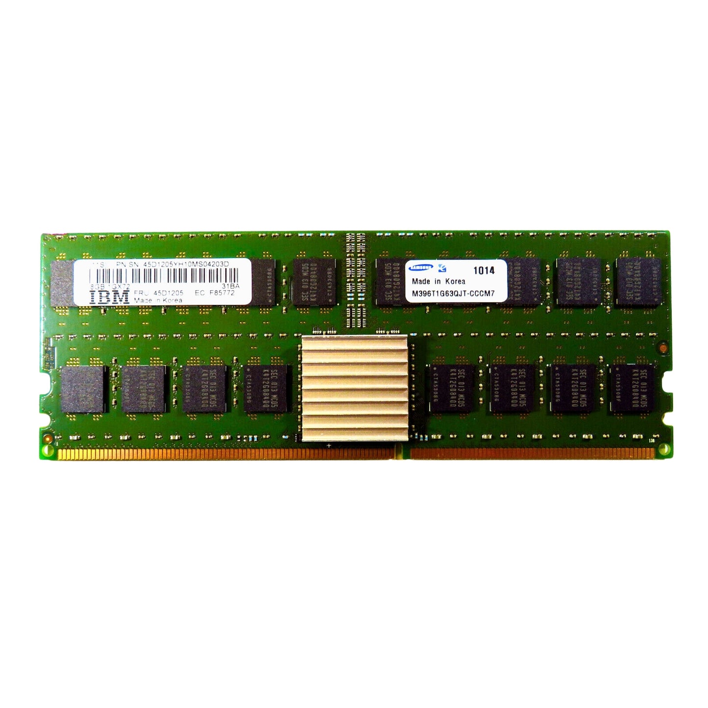 IBM 45D1205 31BA M396T1G63QJT 8GB 1GX72 Power 6 DDR2 DIMM Server Memory (Refurbished)