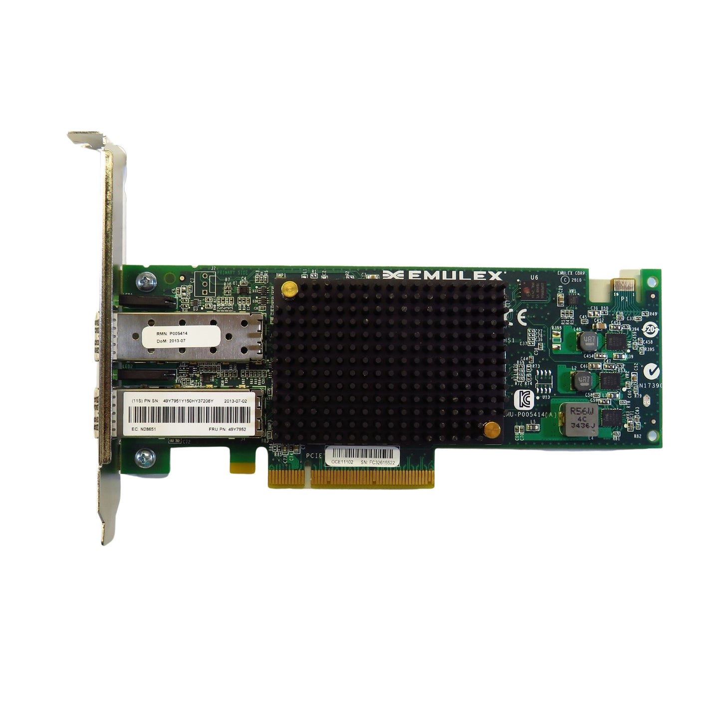 Lenovo 49Y7952 49Y7951 2 Port 10Gbps FC SFP PCIe Virtual Fabric Adapter Card (Refurbished)