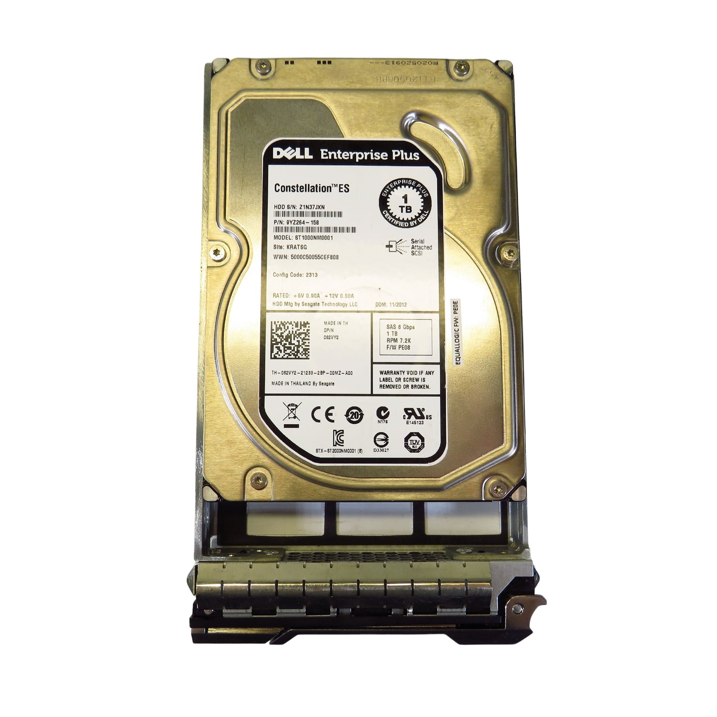 EqualLogic 62VY2 1TB 7.2K RPM 3.5" SAS 6Gbps LFF HDD Hard Drive (Refurbished)