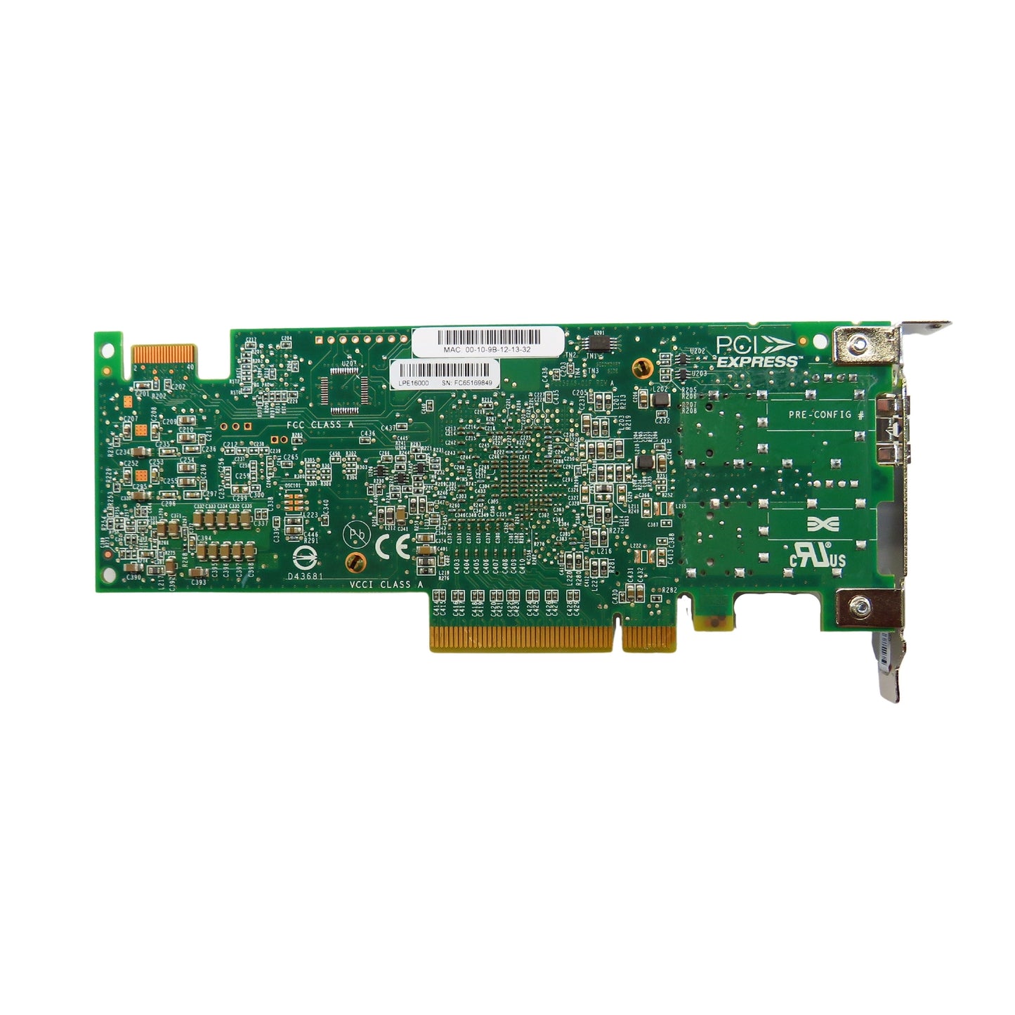 Lenovo 00D8546 LPE16000 Single Port 16GB FC PCIe HBA Network Adapter Card (Refurbished)