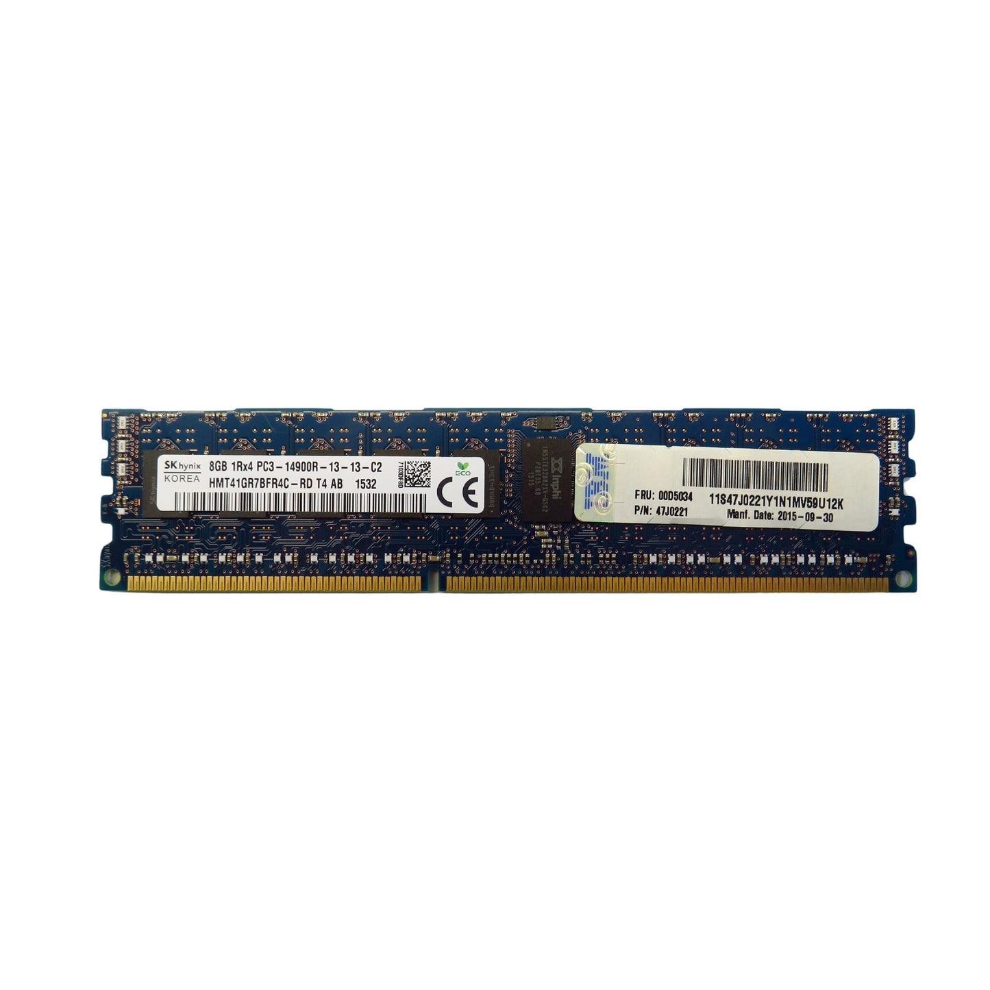 Hynix HMT41GR7BFR4C-RD 8GB 1Rx4 PC3-14900 1866MHz DDR3 Server Memory (Refurbished)