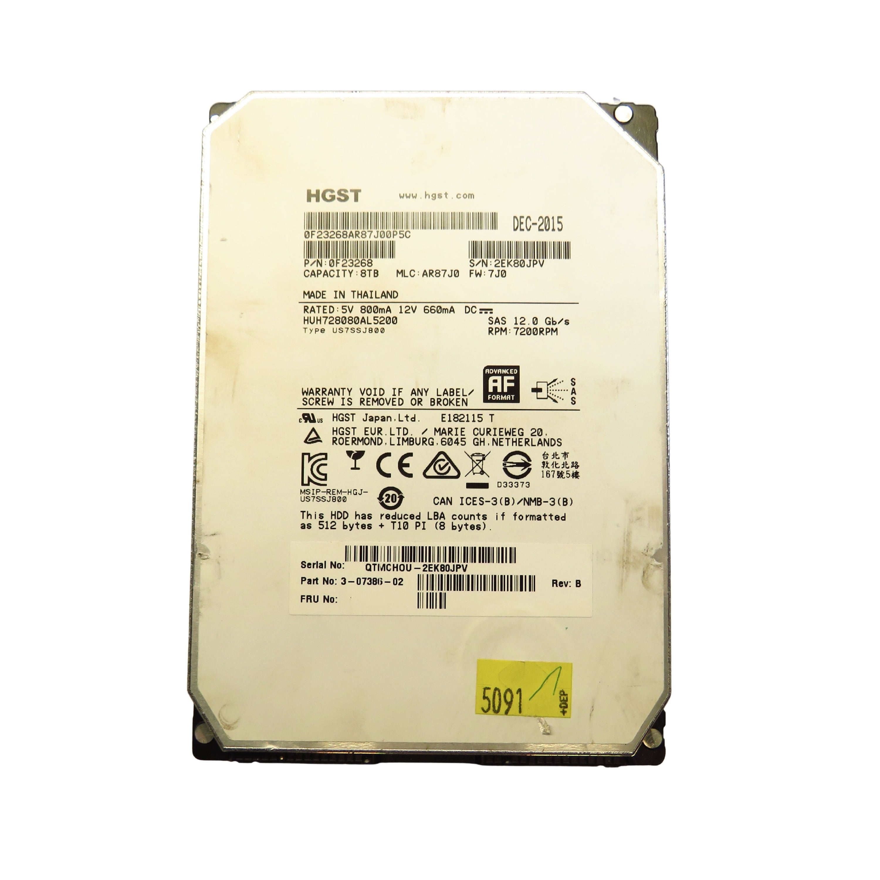 HGST 0F23268 HUH728080AL5200 8TB 3.5