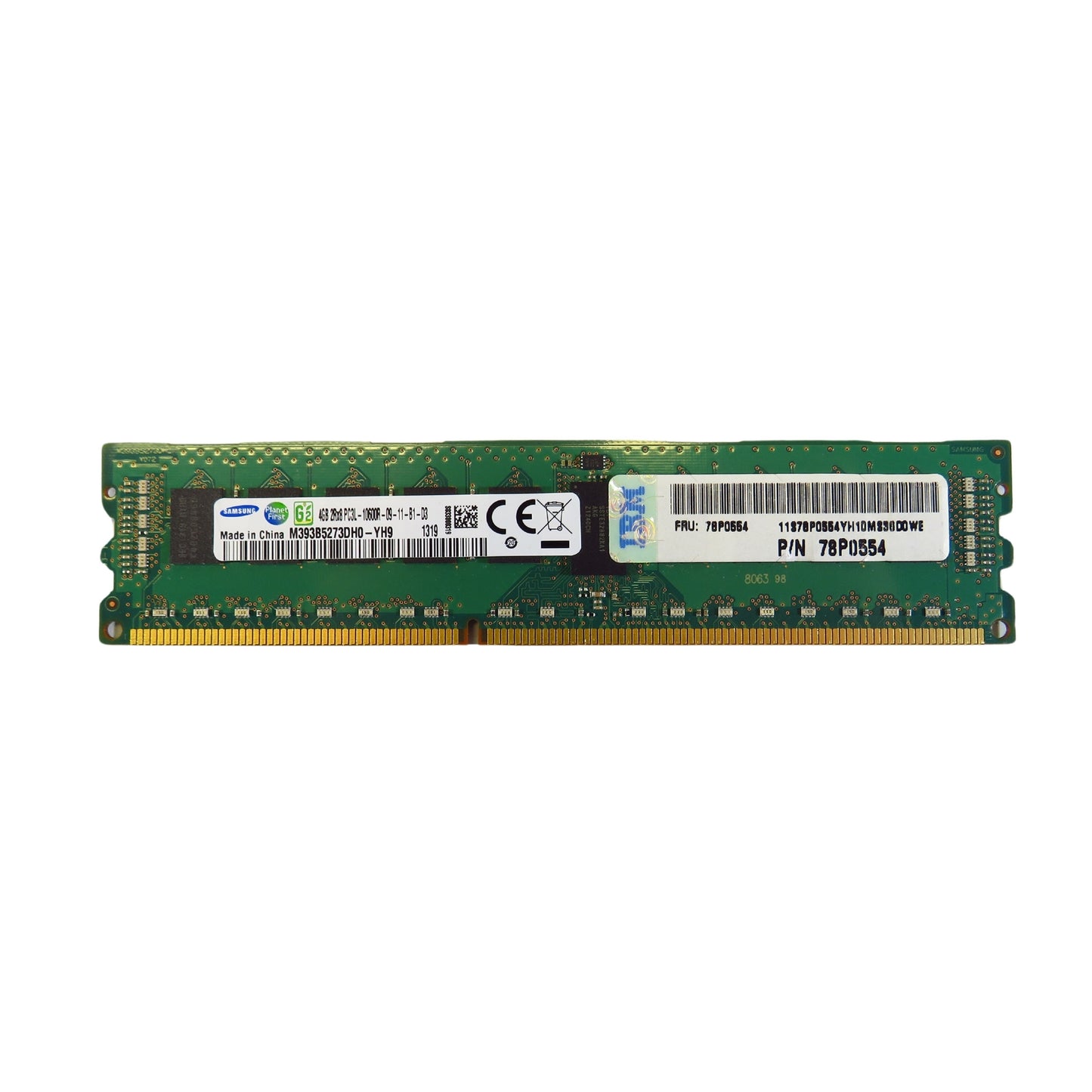 IBM 78P0554 4GB 2Rx8 PC3L-10600R 1333MHz DDR3 Server Memory (Refurbished)