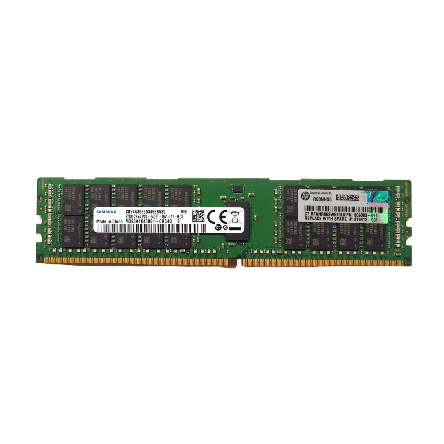 HP 819412-001 809083-091 32GB 2Rx4 PC4-19200 DDR4 2400MHz RDIMM Server Memory (Refurbished)