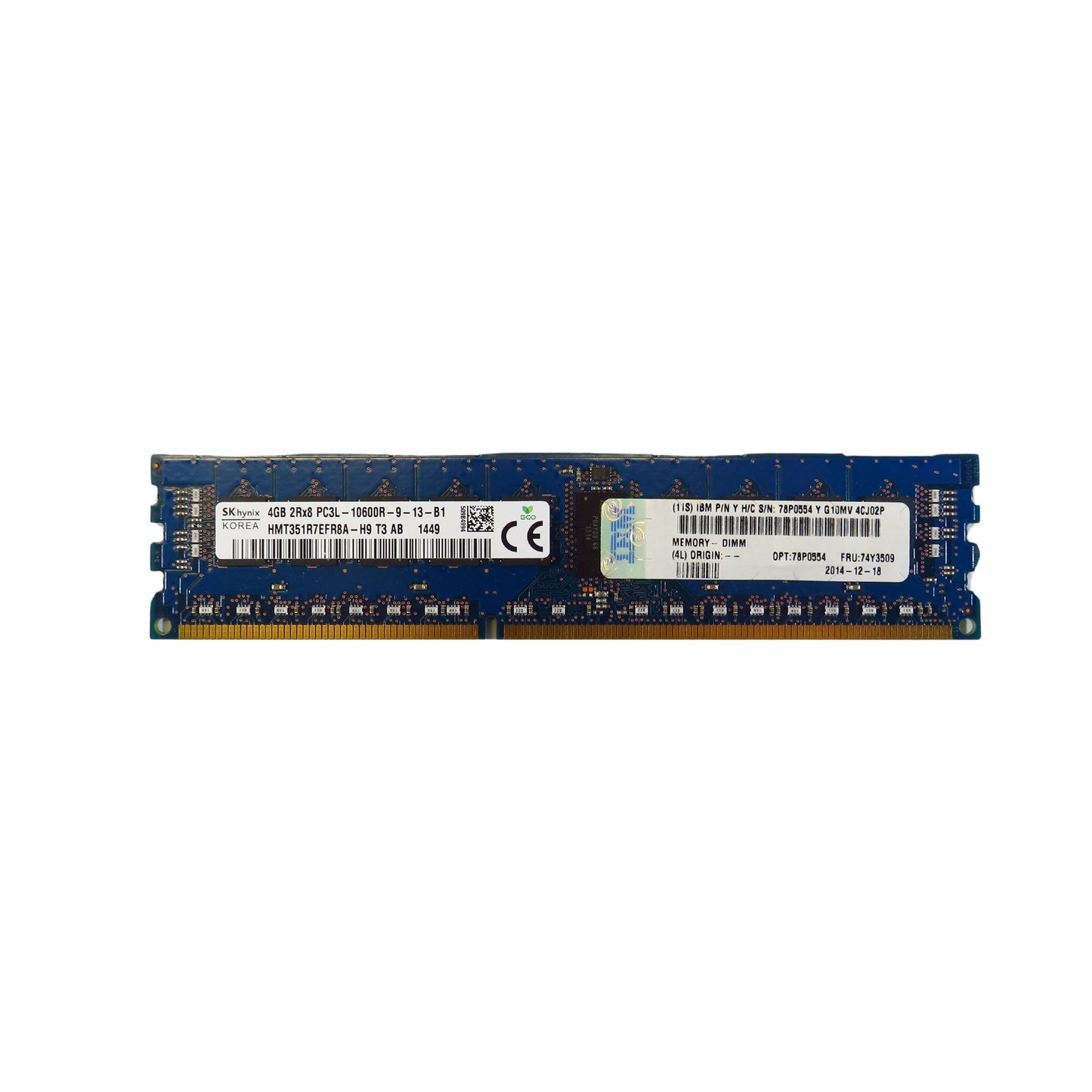 Hynix HMT351R7EFR8A-H9 4GB 2Rx8 PC3L-10600 1333MHz DDR3 Server Memory (Refurbished)