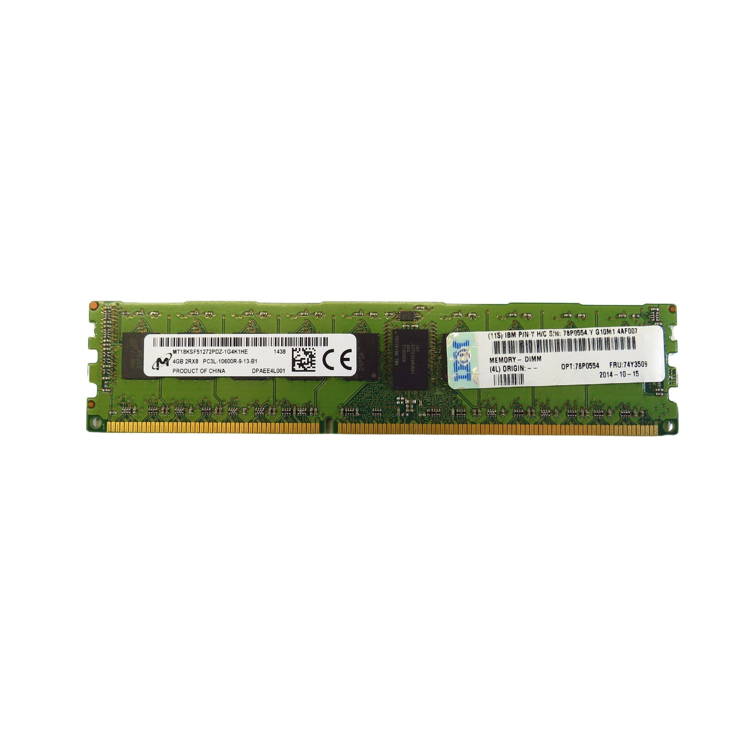 IBM 74Y3509 4GB 2Rx8 PC3L-10600 1333MHz DDR3 Server Memory (Refurbished)