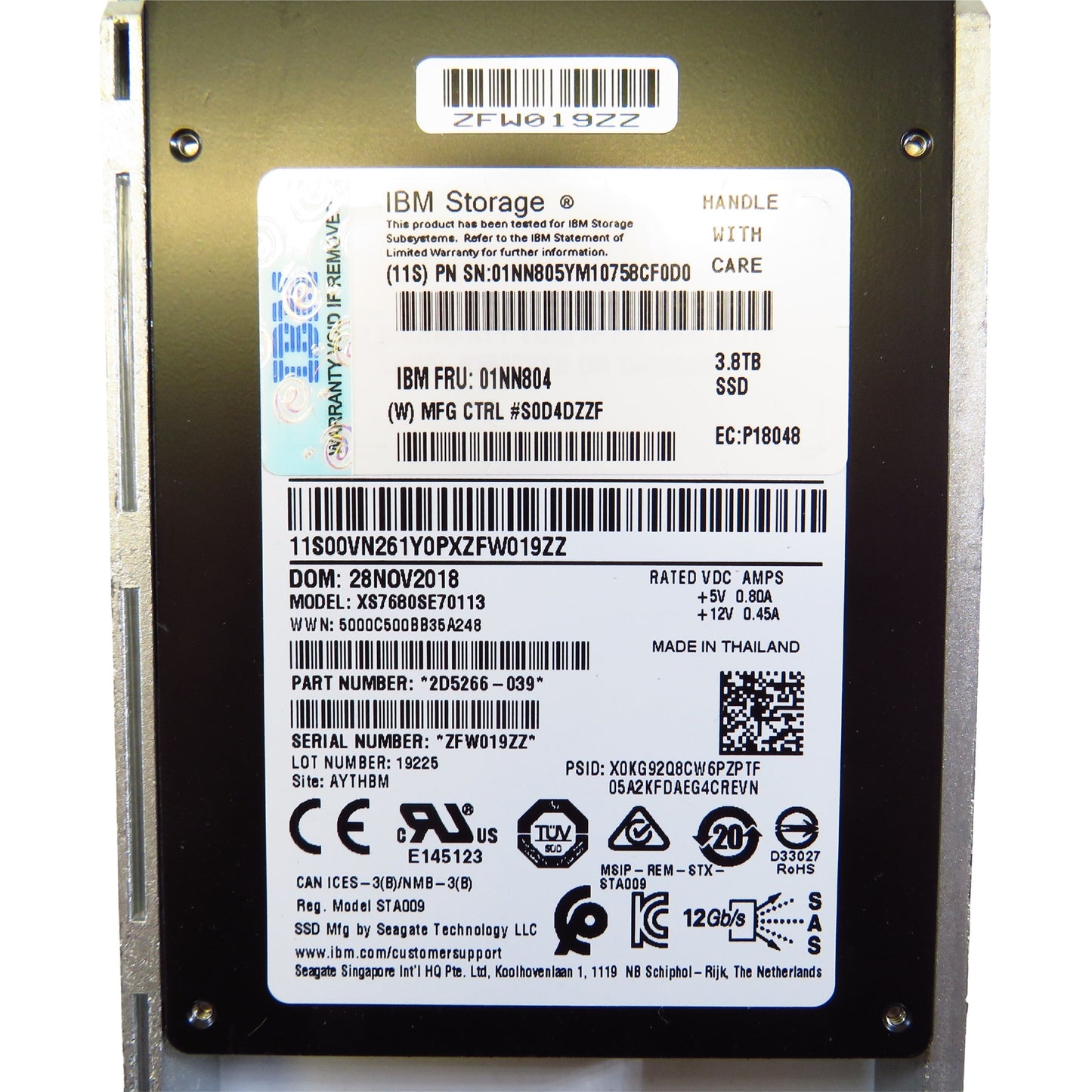 IBM 01NN804 3.8TB 2.5" SAS 12Gbps SSD Solid State Drive (Refurbished)