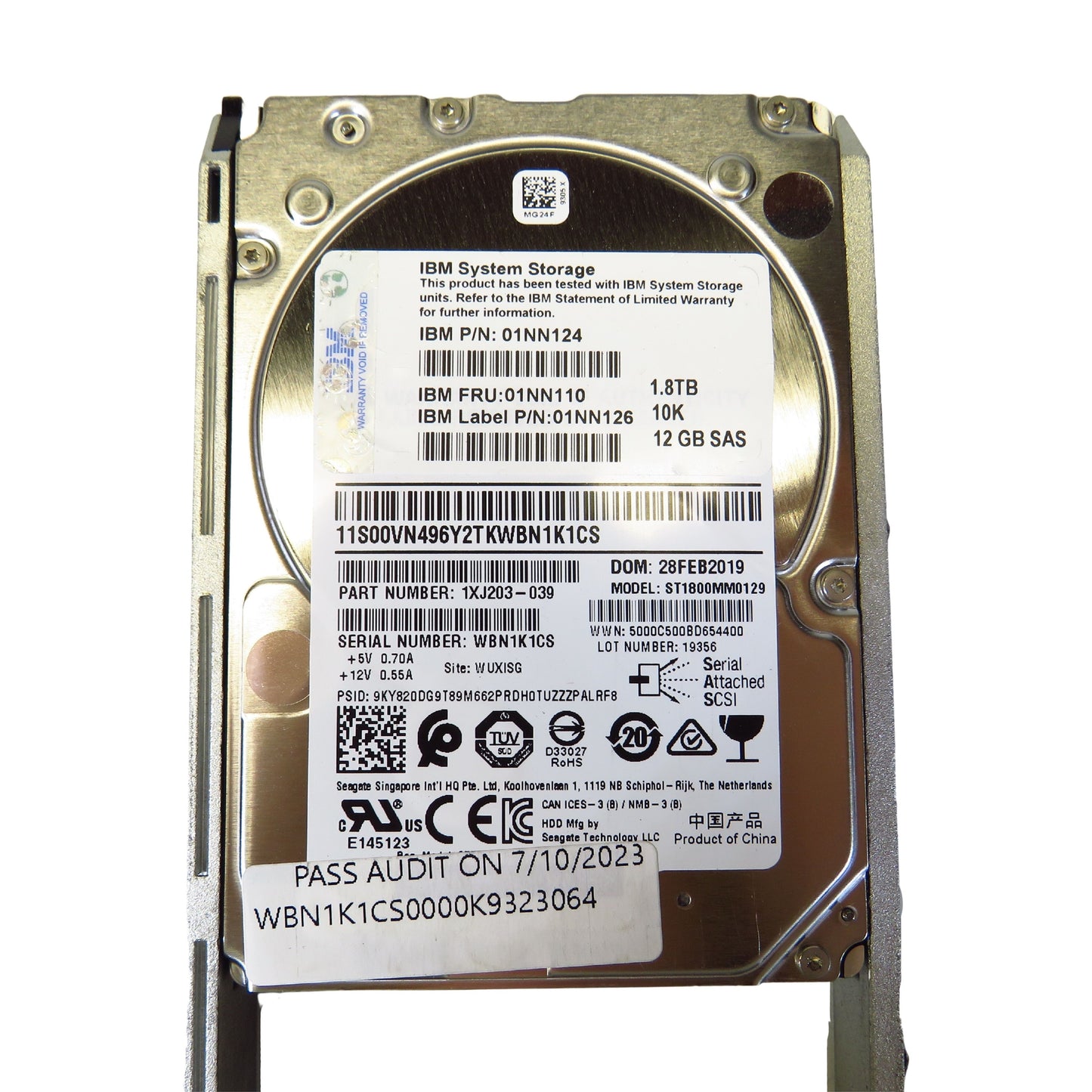 IBM 01NN110 1.8TB 10K RPM 2.5" SAS 12Gbps SFF V7000 HDD Hard Drive (Refurbished)