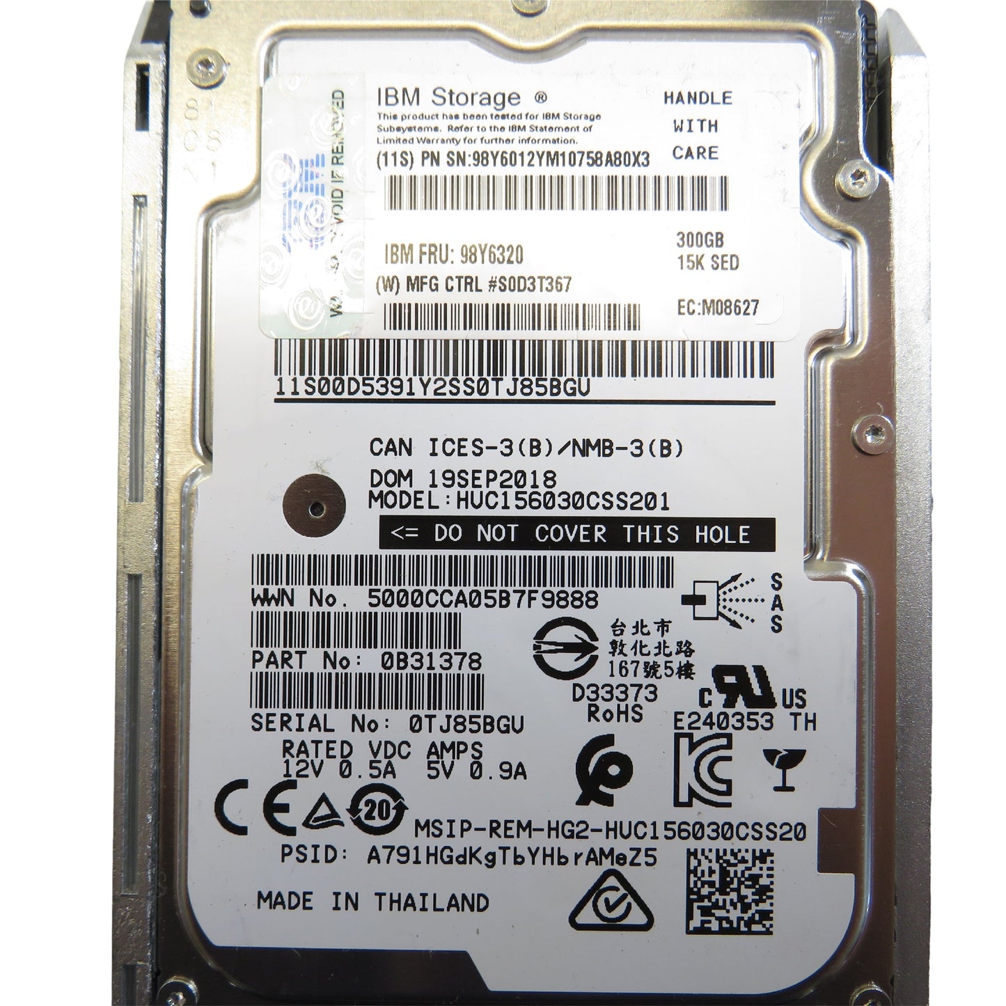 IBM 98Y6320 300GB 15K RPM 2.5" SAS 6Gbps SFF SED HDD Hard Drive (Refurbished)