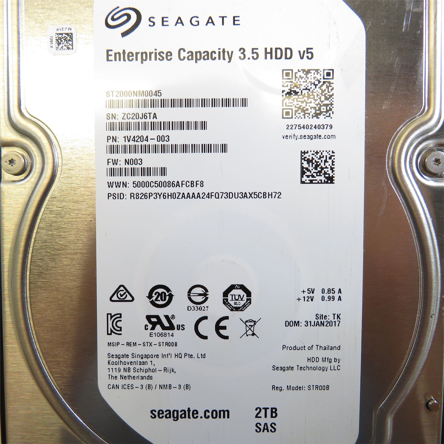 Supermicro HDD-3A02T-1NECR 2TB 7.2K RPM 3.5" SAS 12Gbps LFF Hard Drive HDD (Refurbished)