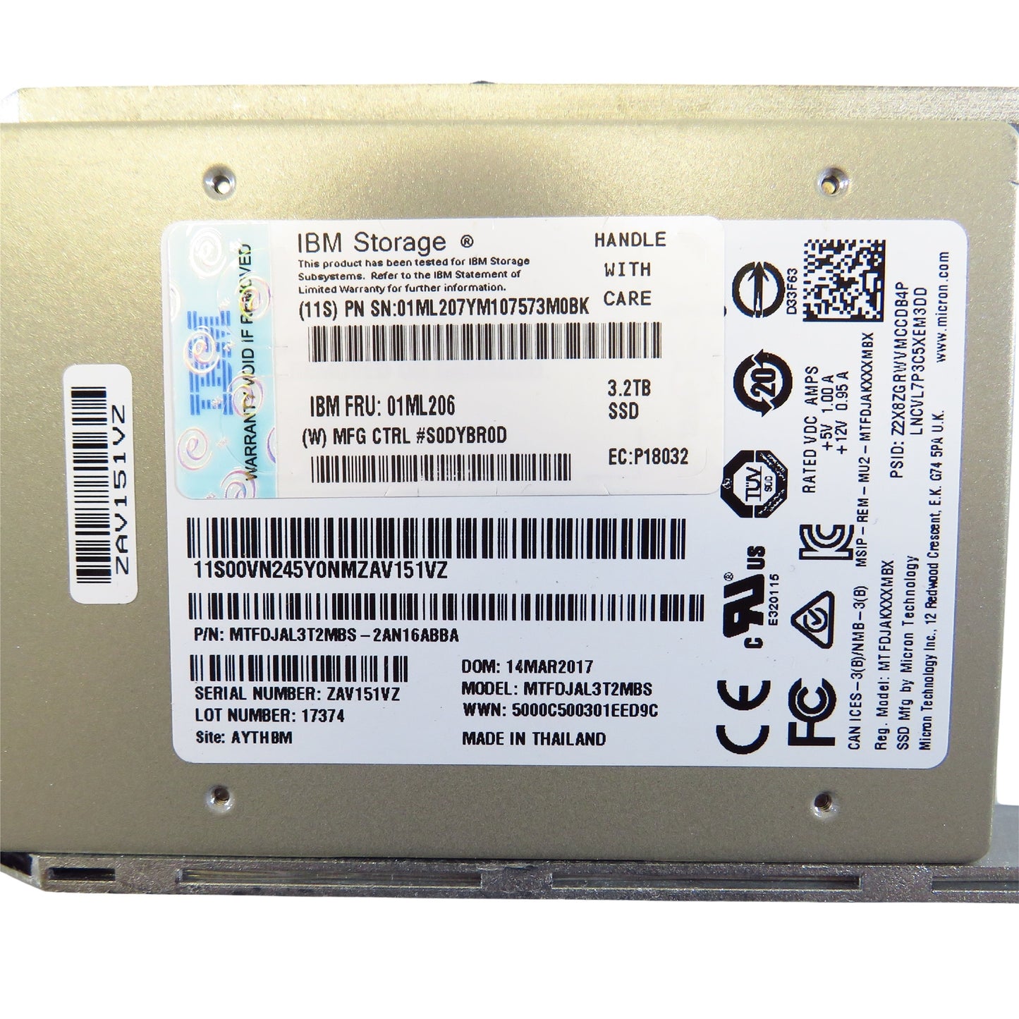 IBM 01ML206 3.2TB 2.5" SAS 12Gbps SSD Solid State Drive (Refurbished)