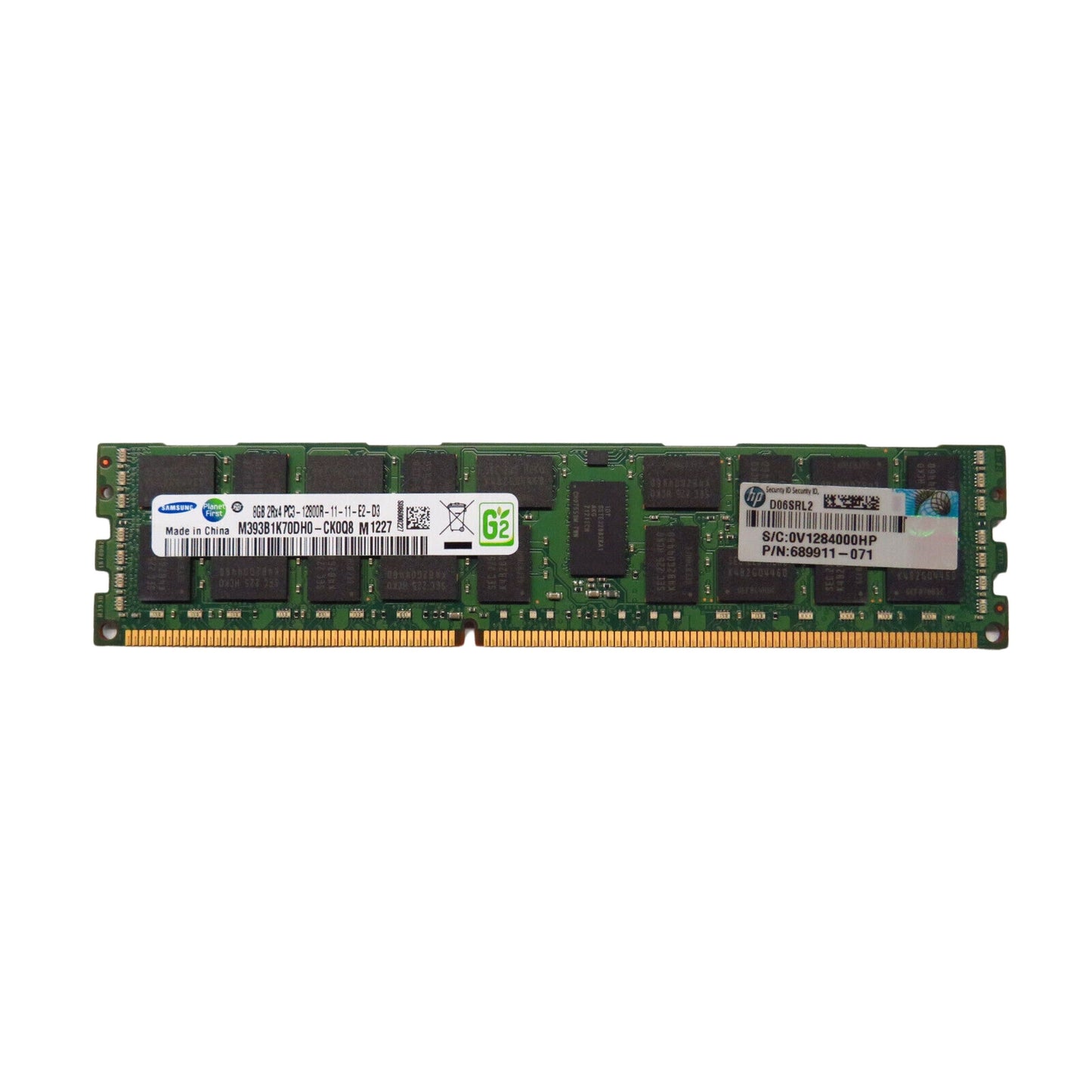 HP 689911-071 8GB 2Rx4 PC3-12800R 1600MHz DDR3 ECC RDIMM Server Memory (Refurbished)