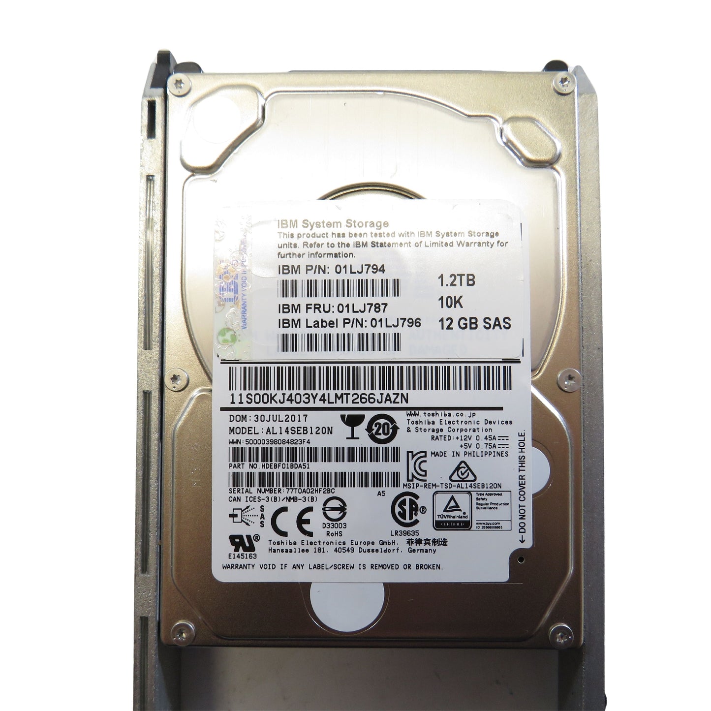 IBM 01LJ787 01LJ794 1.2TB 10K RPM 2.5" SAS 12Gbps SSF HDD Hard Drive (Refurbished)